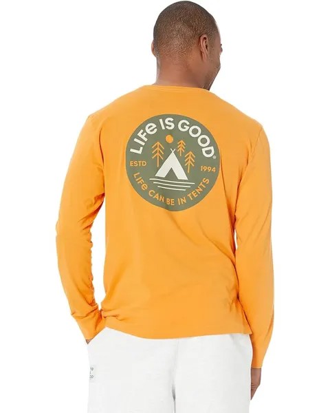 Футболка Life is Good In Tents 94 Long Sleeve Crusher-Lite Tee, цвет Desert Gold