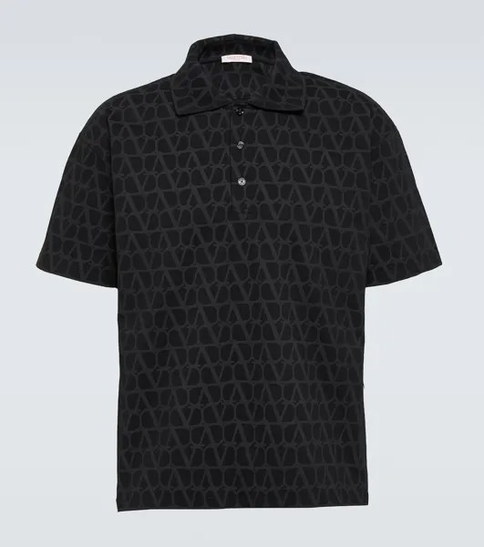 Рубашка-поло toile iconographe из хлопка Valentino, черный