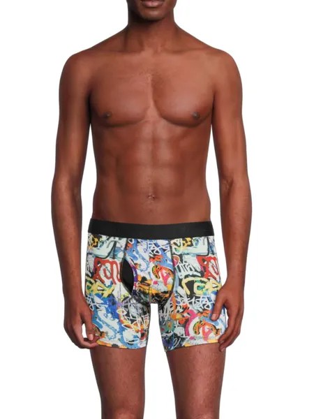 Трусы-боксеры с абстрактным принтом Robert Graham, цвет White Multi