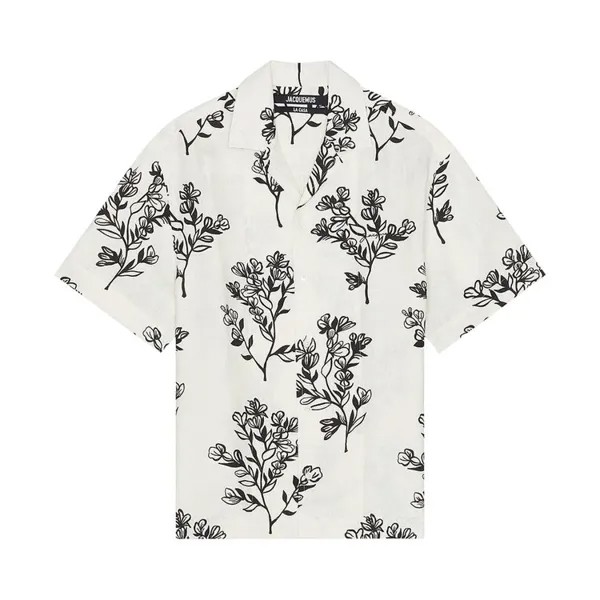 Рубашка Jacquemus La Chemise Jean Bowling Shirt, цвет Print Black Flowers