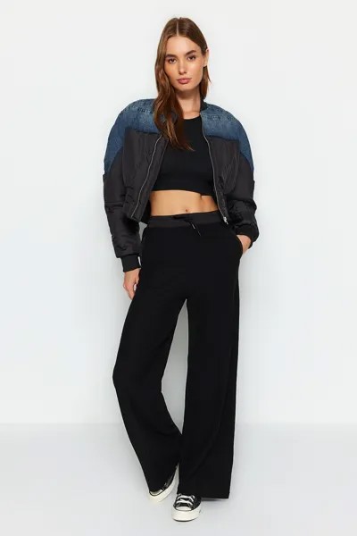 Штаны Trendyol Parachute Garni спортивные прямого кроя, черный