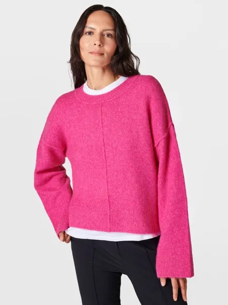 Джемпер из смесовой шерсти Pinnacle с круглым вырезом Sweaty Betty, панк розовый