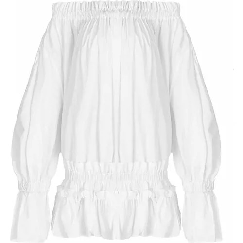 Рубашка  Hache, длинный рукав, манжеты, открытые плечи, размер 42, белый