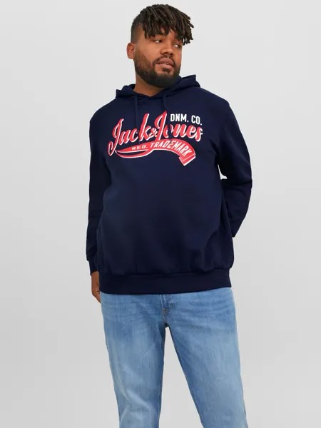 Толстовка Jack & Jones Kapuzenpullover Plus Size Hoodie, темно-синий