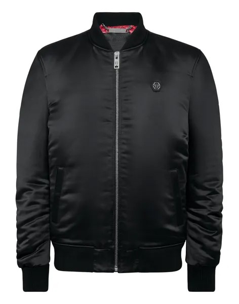 Атласный бомбер Teddy Bear Philipp Plein, черный