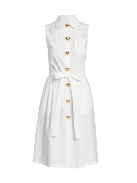 Платье-рубашка из поплина с добавлением хлопка Moschino, белый
