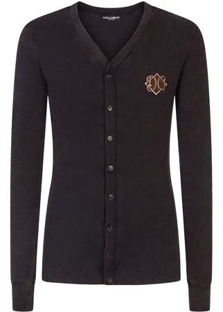 Dolce & Gabbana кардиган с V-образным вырезом и вышитым логотипом