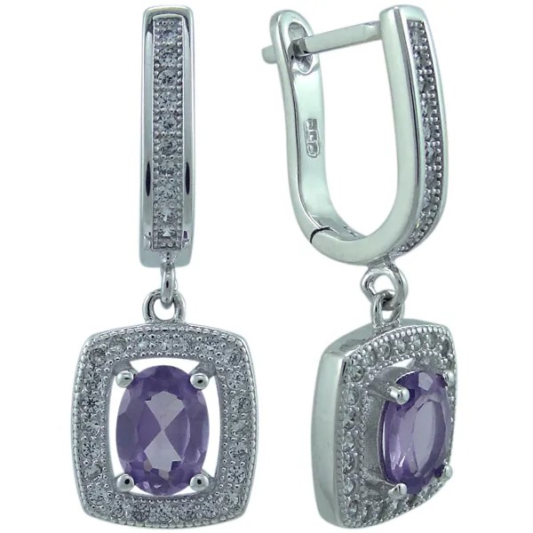 Серьги женские из серебра Balex Jewellery 2405937673, александрит/фианит