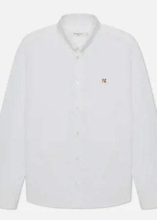 Мужская рубашка Maison Kitsune Fox Head Embroidery Classic, цвет белый, размер 40