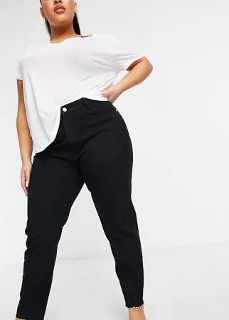 Черные джинсы с необработанным краем Missguided Plus Riot-Черный цвет