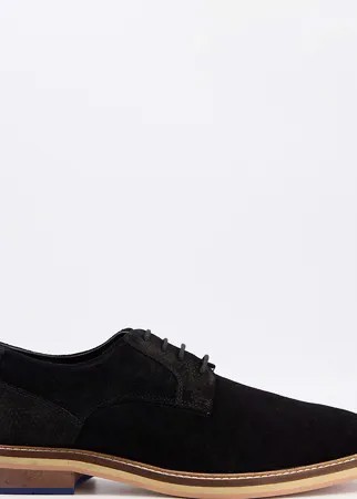 Черные замшевые туфли дерби на шнуровке для широкой стопы KG By Kurt Geiger-Черный цвет