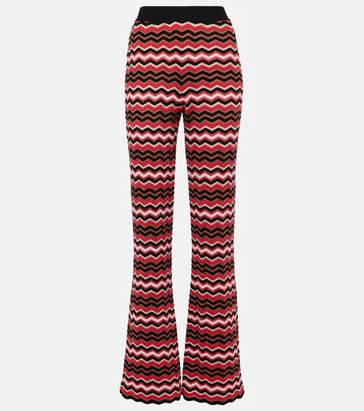 Расклешенные брюки с завышенной талией и зиг-загом Missoni, черный