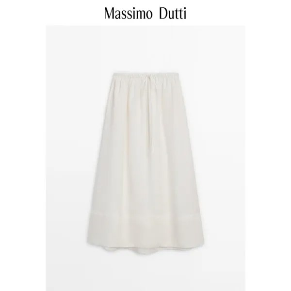 Юбка-зонтик Massimo Dutti средней длины, белый