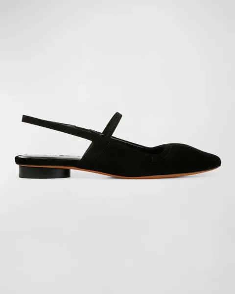 Замшевые балетки Venice с открытой пяткой Vince, цвет Black Suede