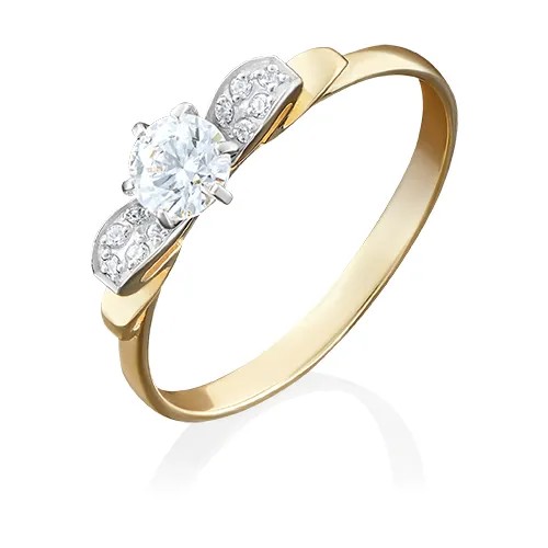 PLATINA jewelry Золотое кольцо с вставками Swarovski 01-4934-00-501-1130-38, размер 18,5