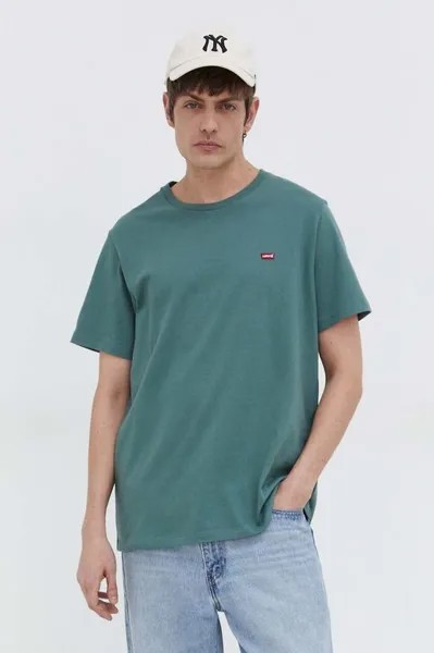 Хлопковая футболка Levi's, зеленый