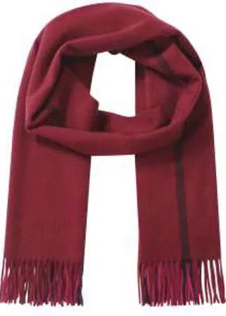 Бордовый шарф премиальной линии ALLA PUGACHOVA из 100% шерсти. Края аксессуара украшены бахромой. Длины изделия хватит, чтобы завязать шарф стильным французским узлом.