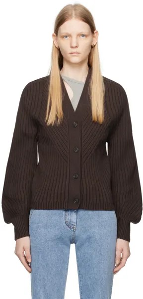 Коричневый кардиган с удлиненными рукавами LOW CLASSIC