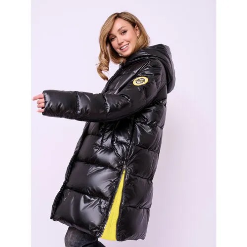 Куртка  Franco Vello, демисезон/зима, средней длины, силуэт прямой, ветрозащитная, карманы, утепленная, стеганая, ультралегкая, размер 40, черный