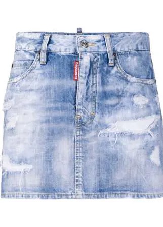 Dsquared2 джинсовая юбка с вышивкой