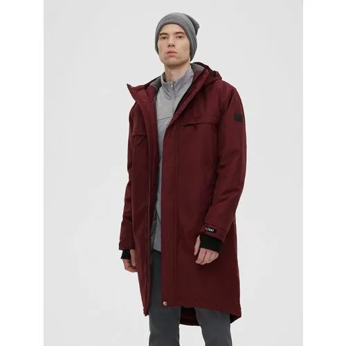 Пальто Free Flight зимнее, силуэт прямой, удлиненное, подкладка, карманы, утепленное, размер 54, бордовый