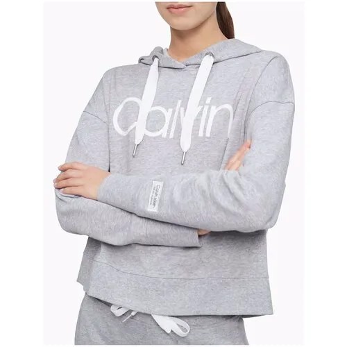 Худи Calvin Klein L серое с белым лого на груди