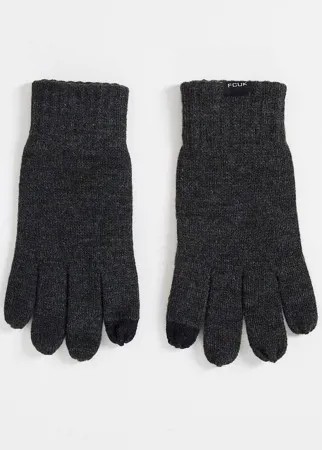 Серые перчатки в рубчик French Connection FCUK-Серый