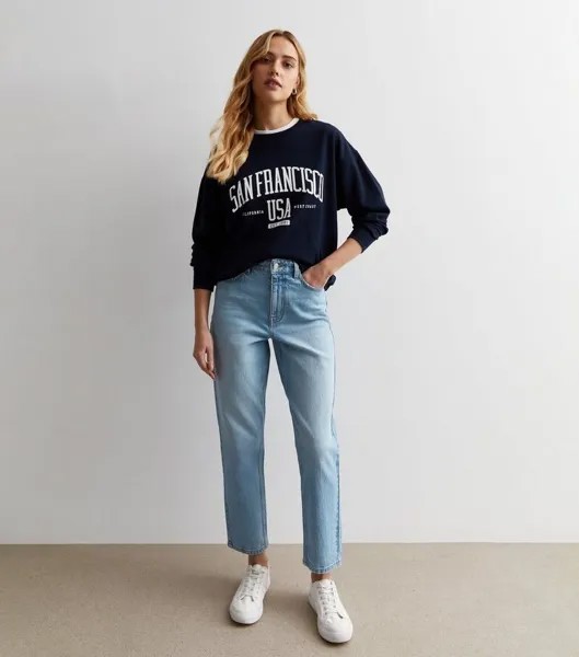 Бледно-голубые джинсы Tori Mom с высокой талией New Look, бледно-голубой