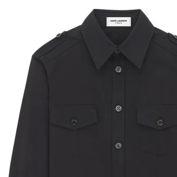 Рубашка женская черная Saint Laurent