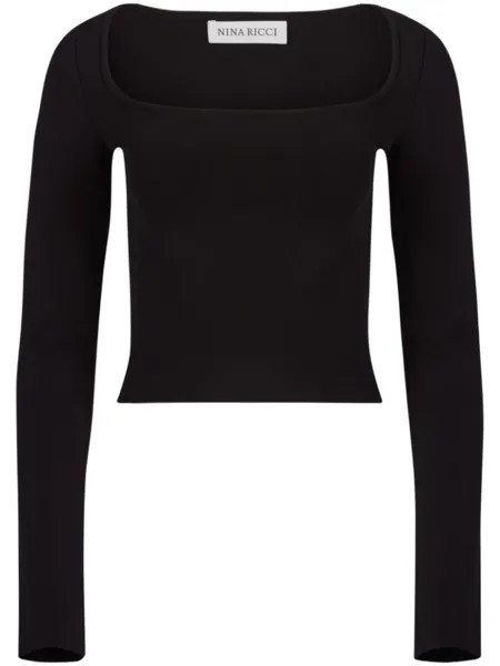 Nina Ricci топ из джерси с квадратным вырезом, черный
