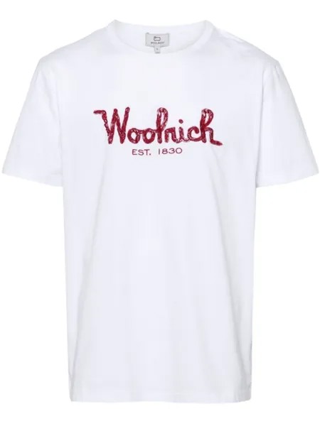 Woolrich футболка с вышитым логотипом, белый