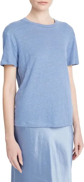 Футболка Vince Short Sleeve Drop Shoulder Crew Neck, цвет Azure Gem