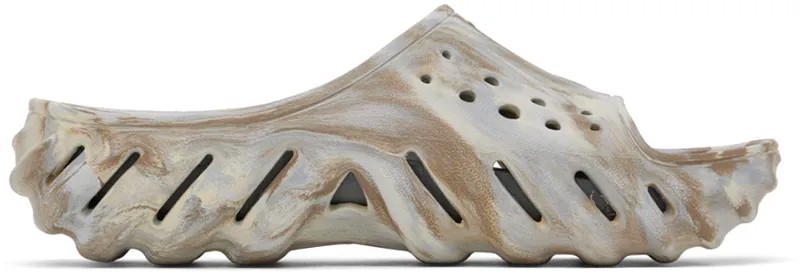 Бежевые шлепанцы Echo с мраморной отделкой Crocs