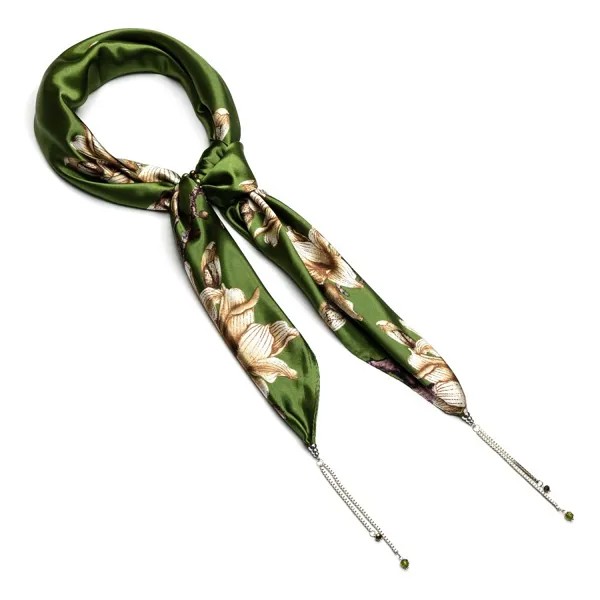 Шейный платок женский FOXTROT 002250 травяной зеленый, 90х90 см