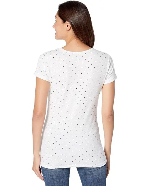 Рубашка U.S. POLO ASSN. Small Pony Stretch Dot V-Neck Tee Shirt, цвет Optic White