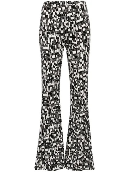 DVF Diane von Furstenberg расклешенные брюки Brooklyn с завышенной талией, черный