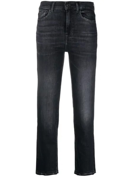 7 For All Mankind укороченные расклешенные джинсы, черный