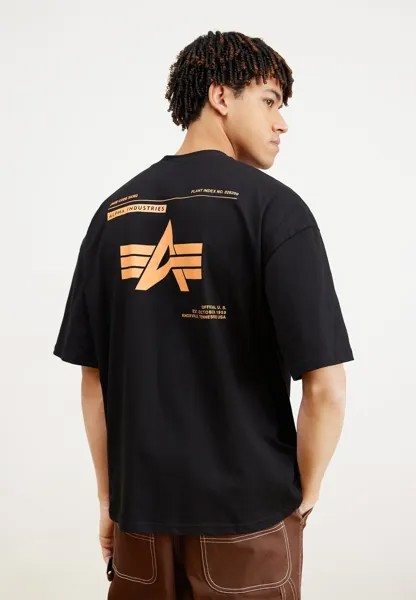 Футболка с принтом LOGO Alpha Industries, цвет black