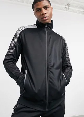 Черная спортивная куртка от комплекта Bershka-Черный цвет