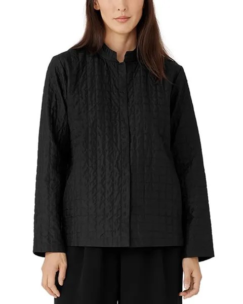 Шелковая стеганая куртка Eileen Fisher, цвет Black