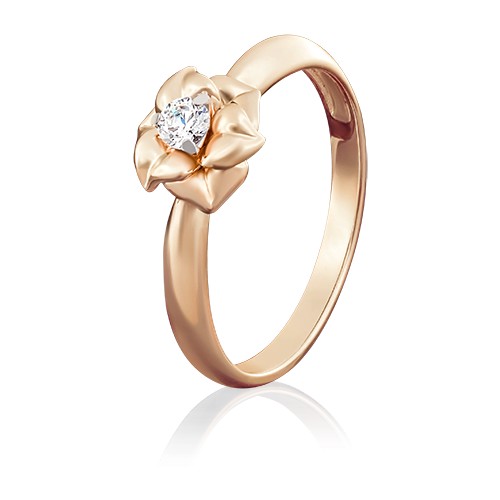 PLATINA jewelry Золотое кольцо с вставками Swarovski 01-5018-00-501-1110-38, размер 17,5