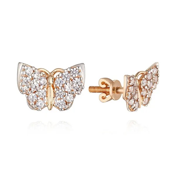 Серьги женские из золота ЮВЕЛИР КАРАТ с фианитами 1125123