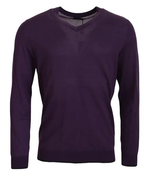 LAB PAL ZILERI Свитер Фиолетовый Пуловер с V-образным вырезом и длинными рукавами IT52/US42/L 270usd