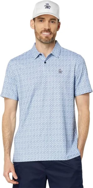 Поло с принтом в стиле ретро-волны Original Penguin Golf, цвет Black Iris