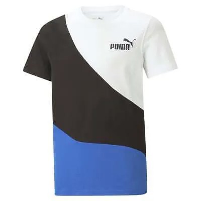 Футболка Puma Power Cat с круглым вырезом и короткими рукавами для мальчиков, размер L, повседневные топы 674
