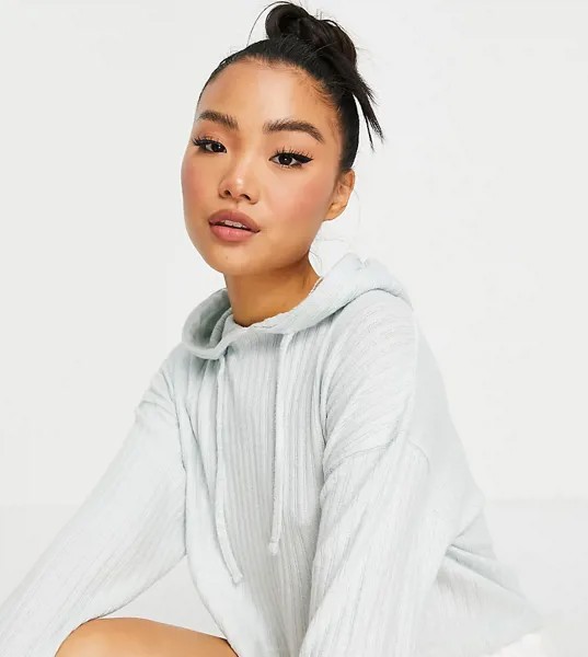 Бледно-голубой худи в рубчик Topshop Petite