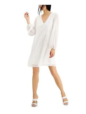 INC DRESSES Женское белое облегающее тканое платье-футляр с бантом и длинным рукавом L
