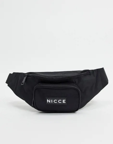 Черная сумка-кошелек с прорезиненным логотипом спереди Nicce-Черный