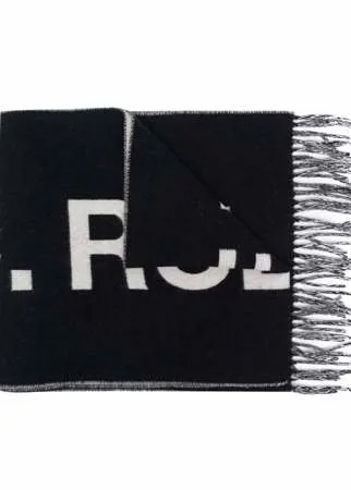 A.P.C. шерстяной шарф вязки интарсия с логотипом