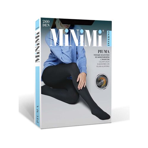 Колготки MiNiMi Piuma, 260 den, размер 5, черный